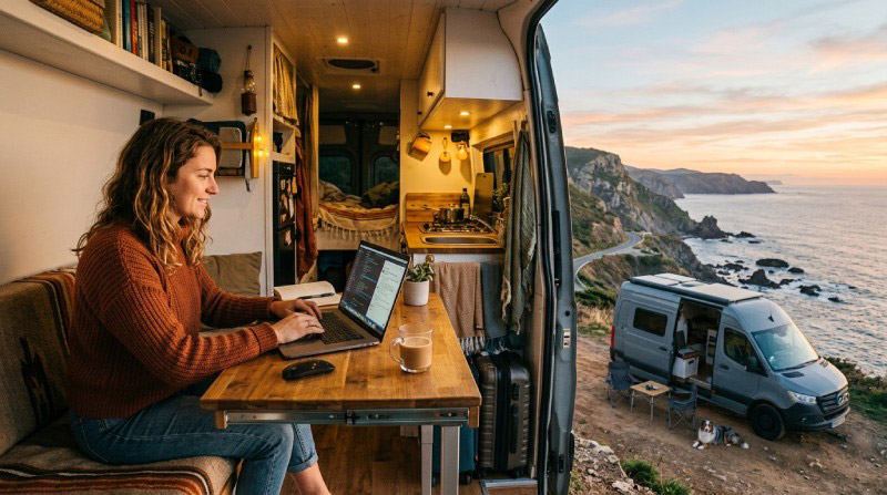 Vida en furgoneta con trabajo remoto: ¿es posible de verdad?